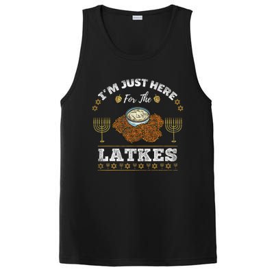 Im Just Here For The Latkes Chanukah Hanukkah  PosiCharge Competitor Tank