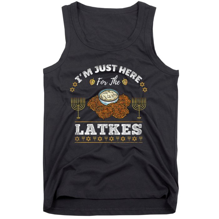 Im Just Here For The Latkes Chanukah Hanukkah  Tank Top