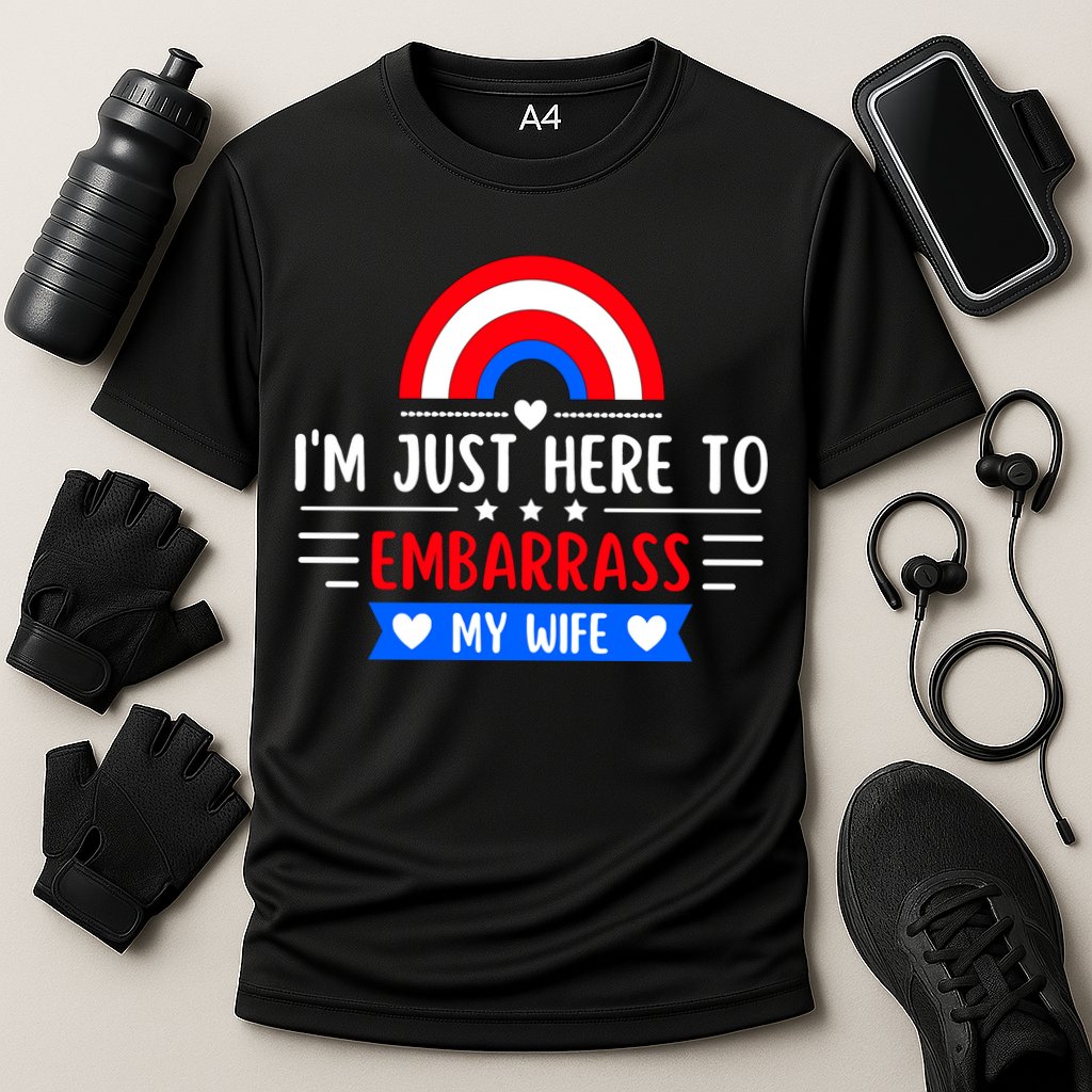 I'm Just Here To Embarrass My Wife Cooling Performance Crew T-Shirt