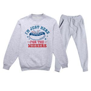 I'm Just Here For The Wieners 4th Of July Premium Crewneck Sweatsuit Set