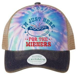 I'm Just Here For The Wieners 4th Of July Legacy Tie Dye Trucker Hat