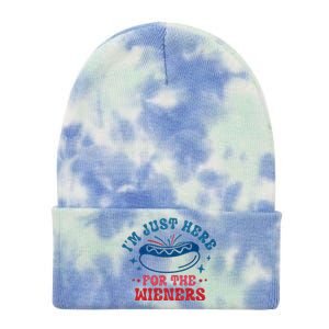 I'm Just Here For The Wieners 4th Of July Tie Dye 12in Knit Beanie