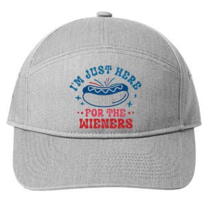 I'm Just Here For The Wieners 4th Of July 7-Panel Snapback Hat