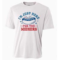 I'm Just Here For The Wieners 4th Of July Cooling Performance Crew T-Shirt