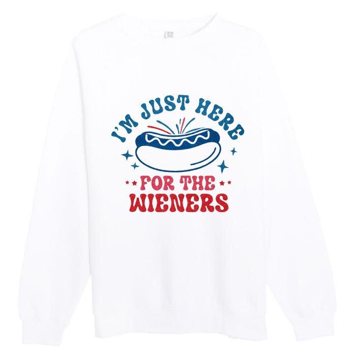 I'm Just Here For The Wieners 4th Of July Premium Crewneck Sweatshirt