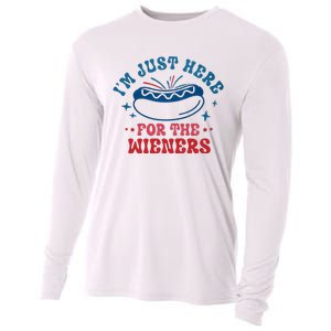 I'm Just Here For The Wieners 4th Of July Cooling Performance Long Sleeve Crew