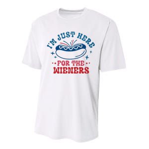 I'm Just Here For The Wieners 4th Of July Performance Sprint T-Shirt