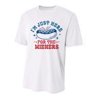 I'm Just Here For The Wieners 4th Of July Performance Sprint T-Shirt