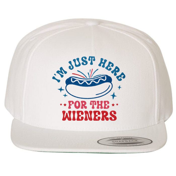 I'm Just Here For The Wieners 4th Of July Wool Snapback Cap