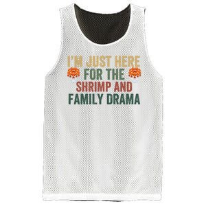 IM Just Here For The Shrimp And Family Drama Christmas Season Thanksgiving Mesh Reversible Basketball Jersey Tank