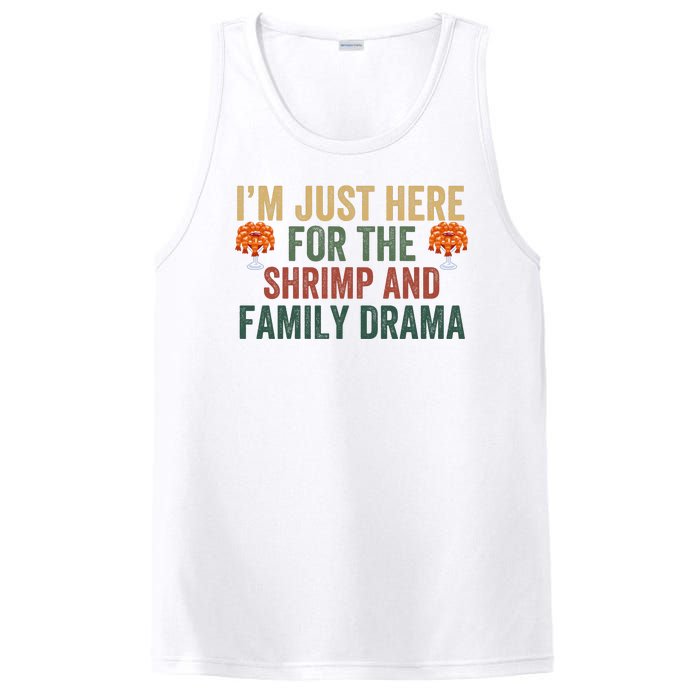 IM Just Here For The Shrimp And Family Drama Christmas Season Thanksgiving PosiCharge Competitor Tank