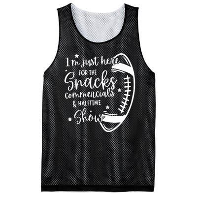 Im Just Here For Snacks Commercials & Halftime Show Funny Football Mesh Reversible Basketball Jersey Tank