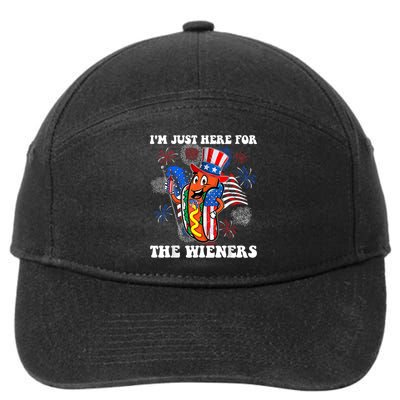 Im Just Here For The Wieners 4Th Of July Hot Dog 7-Panel Snapback Hat