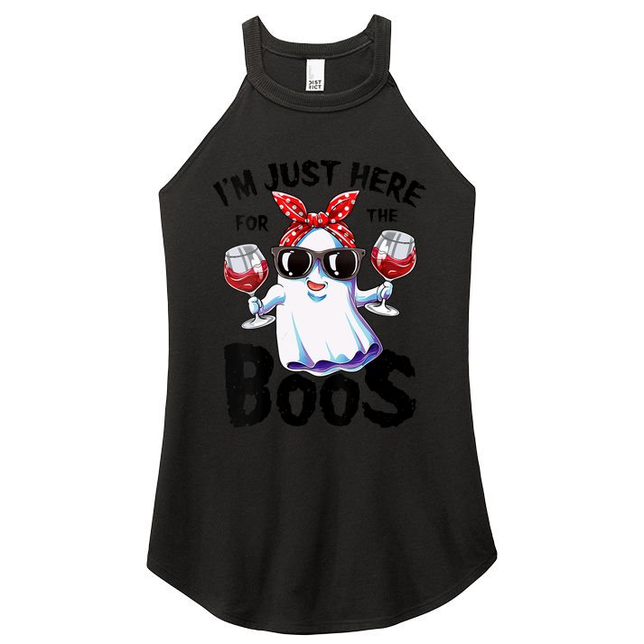 IM Just Here For The Boos Funny Halloween Ghost Cute Women Women's Perfect Tri Rocker Tank