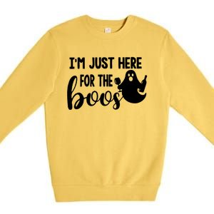 Im Just Here For The Boos Halloween Ing Ghost Cool Gift Premium Crewneck Sweatshirt