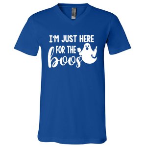 Im Just Here For The Boos Halloween Ing Ghost Cool Gift V-Neck T-Shirt