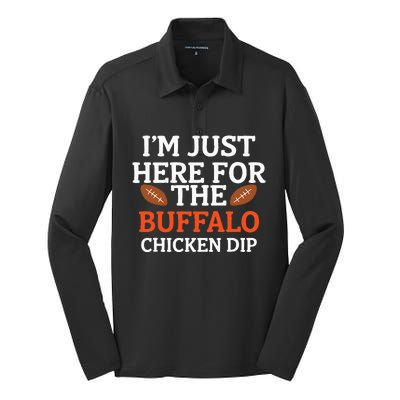 I'm Just Here For The Buffalo Chicken Dip Funny Design Silk Touch Performance Long Sleeve Polo