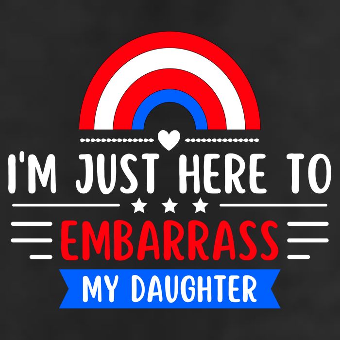 I'm Just Here To Embarrass My Daughter 7 Panel Mesh Trucker Snapback Hat
