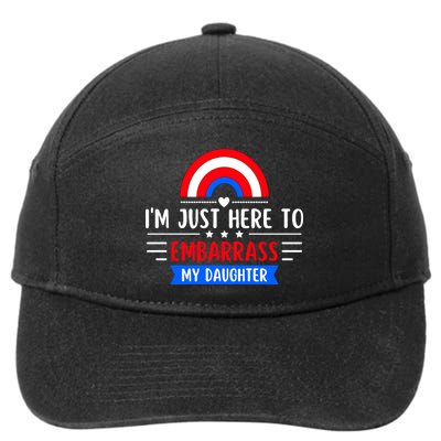 I'm Just Here To Embarrass My Daughter 7-Panel Snapback Hat