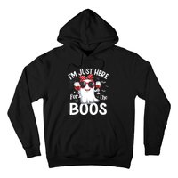 Im Just Here For The Boos Funny Halloween Ghost Wine Hoodie