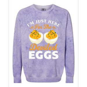 IM Just Here For The Deviled Eggs Colorblast Crewneck Sweatshirt