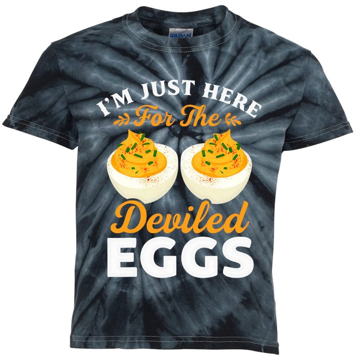 IM Just Here For The Deviled Eggs Kids Tie-Dye T-Shirt