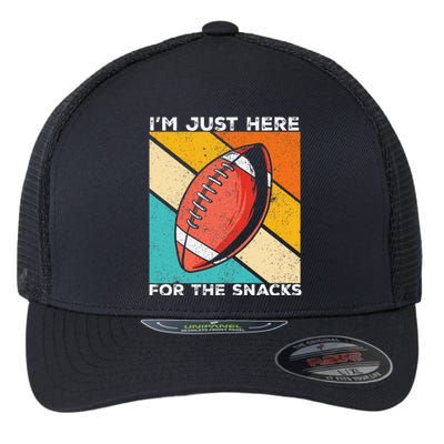 I'm Just Here For The Snacks Funny American Football Sport Flexfit Unipanel Trucker Cap