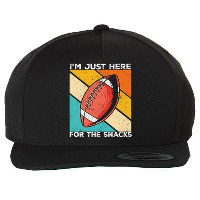 I'm Just Here For The Snacks Funny American Football Sport Wool Snapback Cap