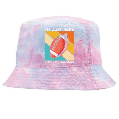 I'm Just Here For The Snacks Funny American Football Sport Tie-Dyed Bucket Hat