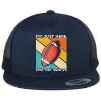 I'm Just Here For The Snacks Funny American Football Sport Flat Bill Trucker Hat