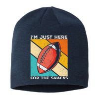 I'm Just Here For The Snacks Funny American Football Sport Sustainable Beanie