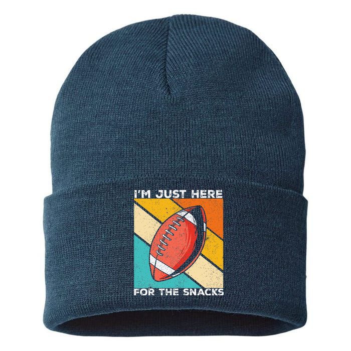 I'm Just Here For The Snacks Funny American Football Sport Sustainable Knit Beanie