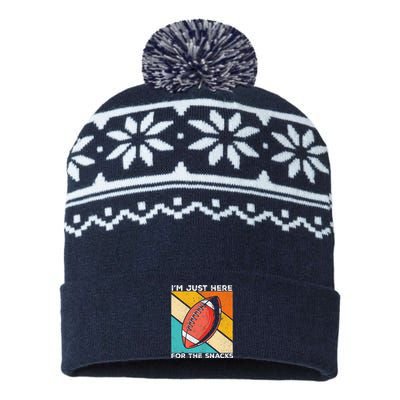 I'm Just Here For The Snacks Funny American Football Sport USA-Made Snowflake Beanie