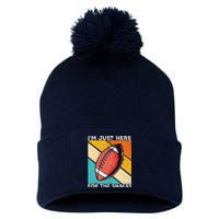 I'm Just Here For The Snacks Funny American Football Sport Pom Pom 12in Knit Beanie