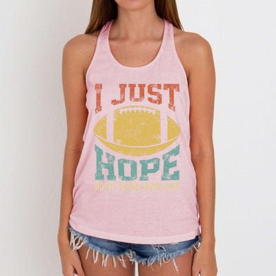 I Just Hope Both Teams Have Fun Or Funny Football Gift Women's Knotted Racerback Tank