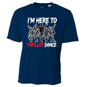 IM Just Here To Thriller Dance Funny Halloween Zombie Party Cooling Performance Crew T-Shirt