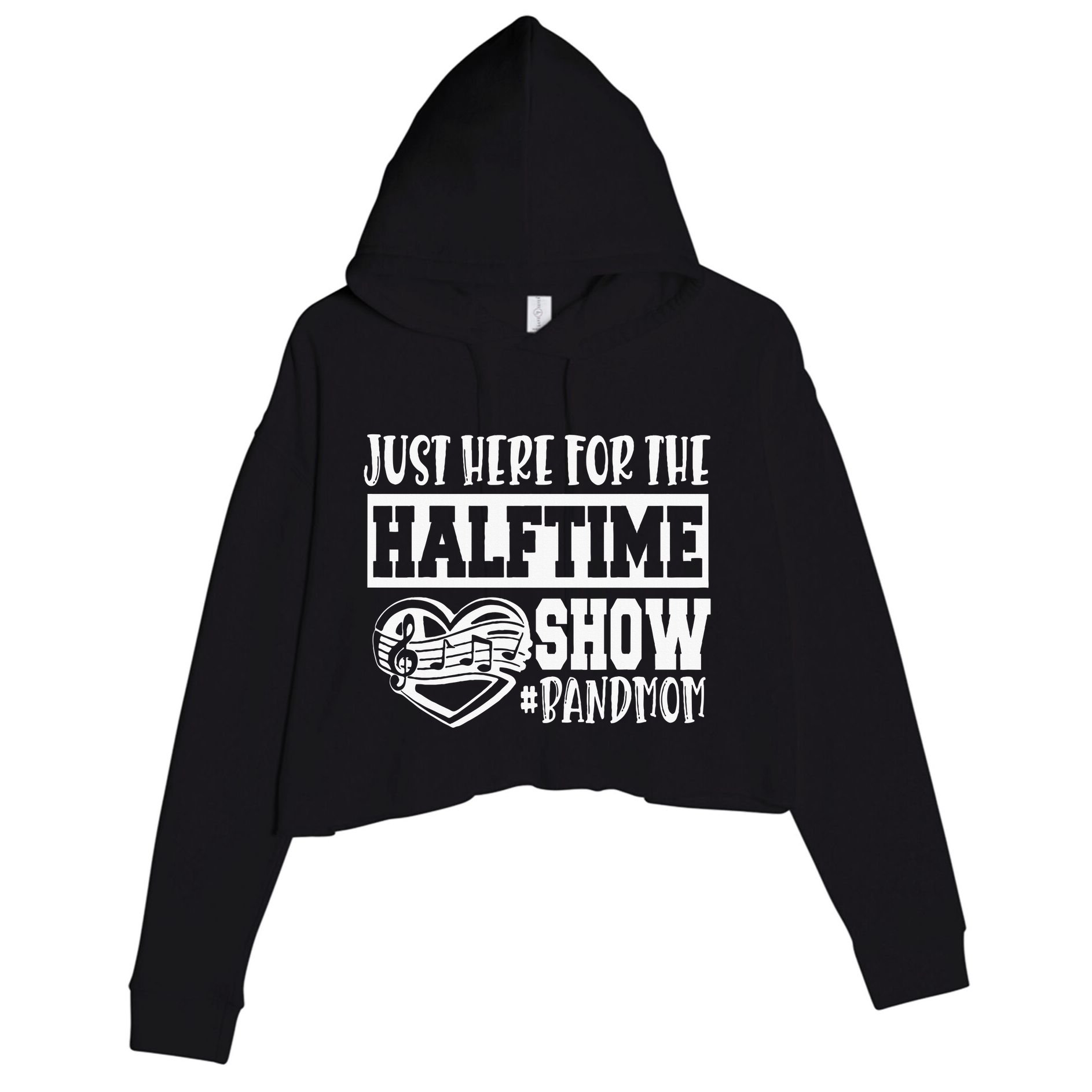 IM Just Here For The Halftime Show Band Mom Funny Crop Fleece Hoodie