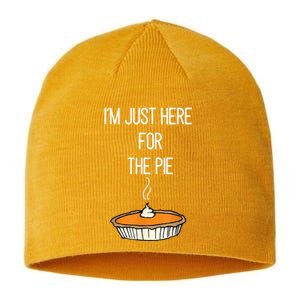 Im Just Here For The Pie Funny Thanksgiving Food Joke Sustainable Beanie