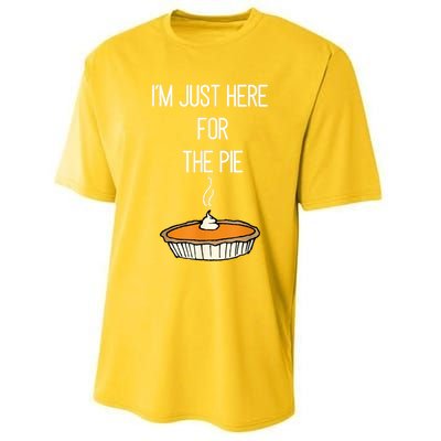 Im Just Here For The Pie Funny Thanksgiving Food Joke Performance Sprint T-Shirt