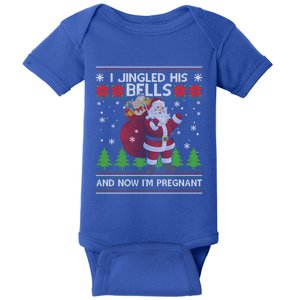 I Jingled His Bells And Now I'm Pregnant Ugly Xmas Sweater Gift Baby Bodysuit