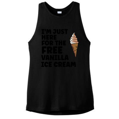 IM Just Here For The Free Ice Vanilla Cream Summer Great Gift Cute Gift Ladies PosiCharge Tri-Blend Wicking Tank