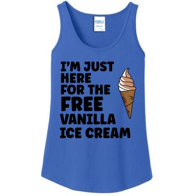 IM Just Here For The Free Ice Vanilla Cream Summer Great Gift Cute Gift Ladies Essential Tank