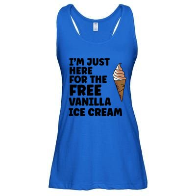 IM Just Here For The Free Ice Vanilla Cream Summer Great Gift Cute Gift Ladies Essential Flowy Tank