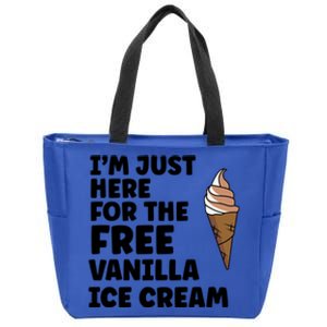 IM Just Here For The Free Ice Vanilla Cream Summer Great Gift Cute Gift Zip Tote Bag