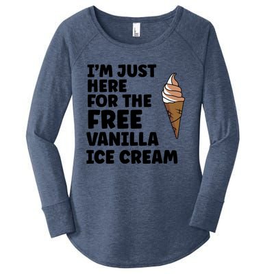 IM Just Here For The Free Ice Vanilla Cream Summer Great Gift Cute Gift Women's Perfect Tri Tunic Long Sleeve Shirt