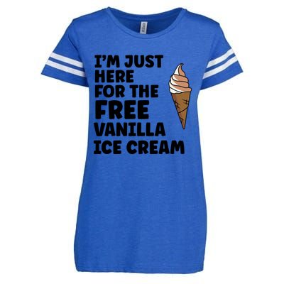 IM Just Here For The Free Ice Vanilla Cream Summer Great Gift Cute Gift Enza Ladies Jersey Football T-Shirt