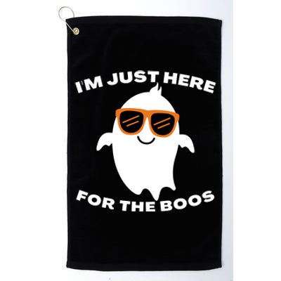 Im Just Here For The Boos Ghost Funny Halloween Platinum Collection Golf Towel