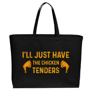 I'll Just Have The Chicken Tenders Funny Cotton Canvas Jumbo Tote