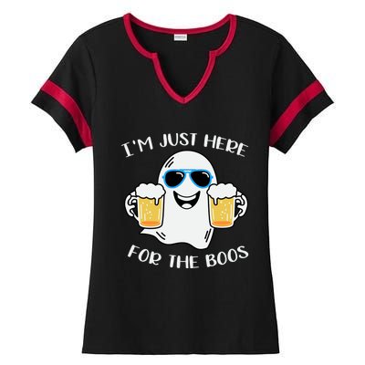 I’M Just Here For The Boos Costume Funny Halloween Meaningful Gift Ladies Halftime Notch Neck Tee