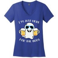 I’M Just Here For The Boos Costume Funny Halloween Meaningful Gift Women's V-Neck T-Shirt